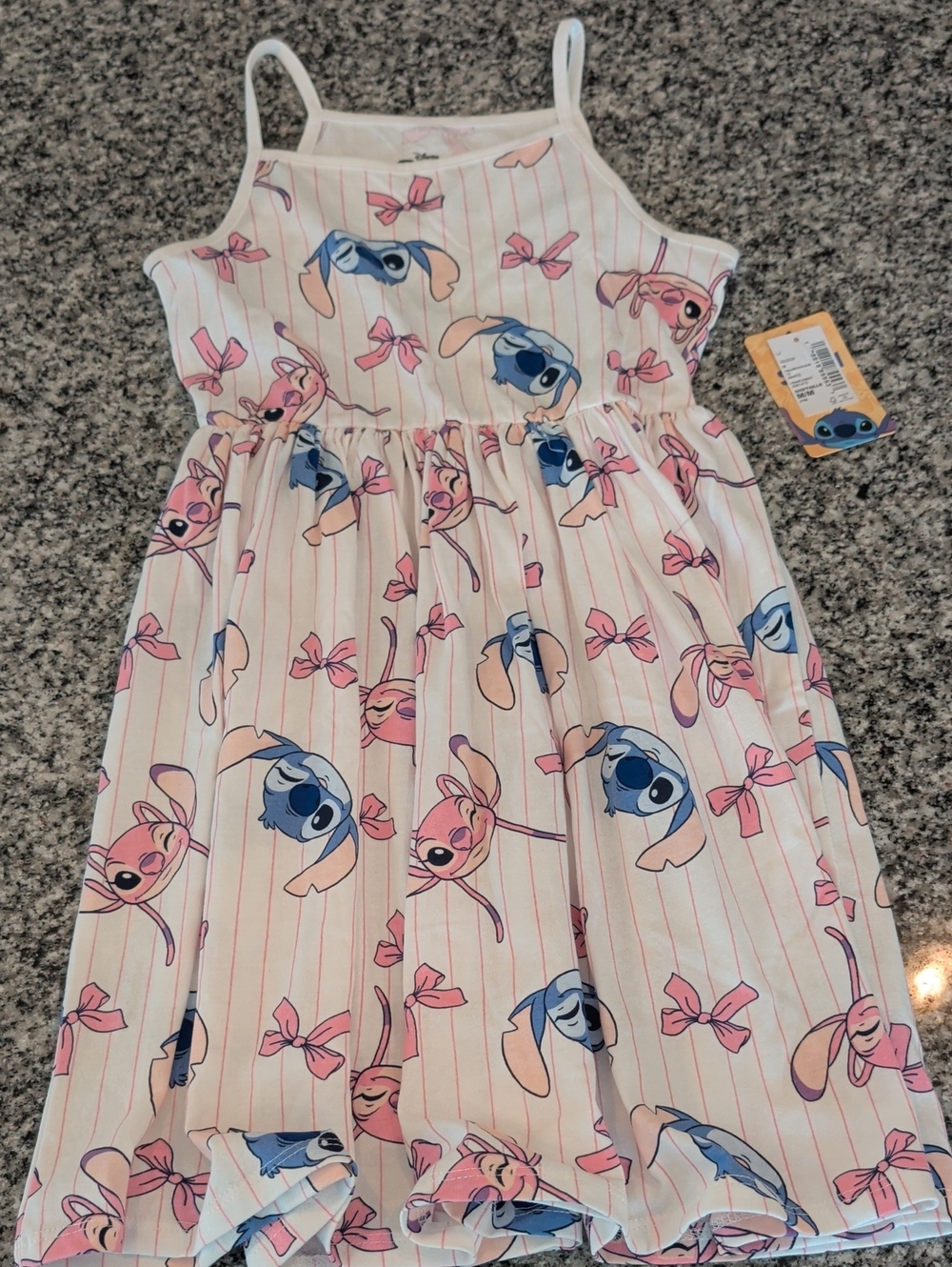Girls' Pink & Blue Stitch Print Sundress - Disney
